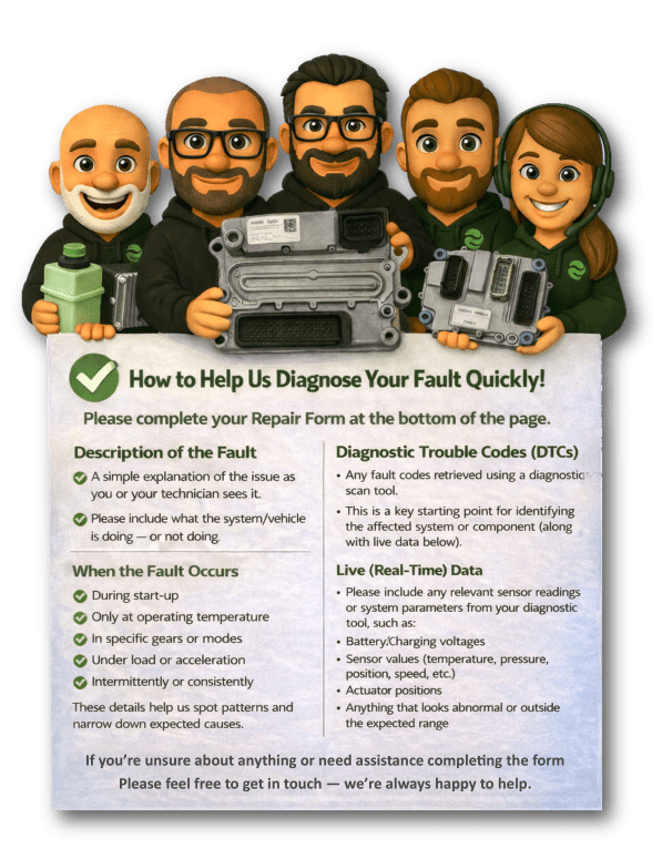 Diagnose your fault quickly Diagnose your fault quickly