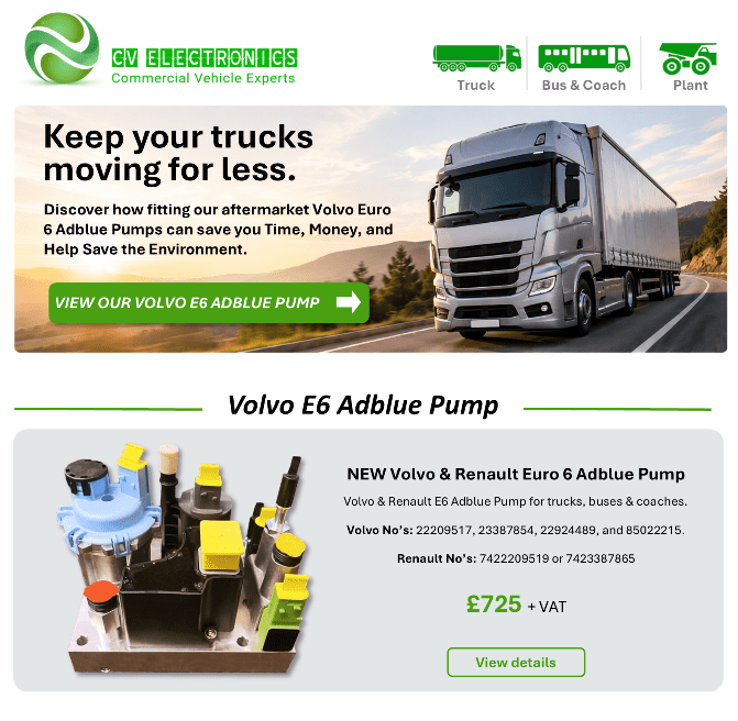 Volvo E6 Adblue Pump New